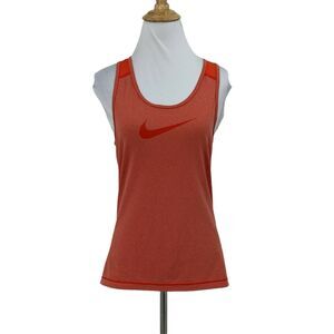 Nike Pro Training Tank Top Womens M Medium Orange Dri Fit Moisture Wick Athletic